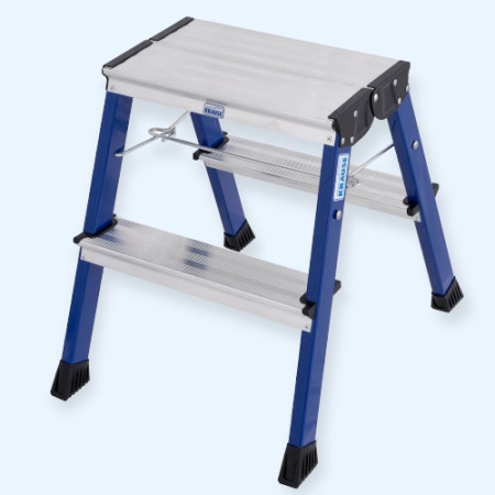 Двусторонняя алюминиевая складная стремянка подставка MONTO Rolly 2х2 синяя (130082)